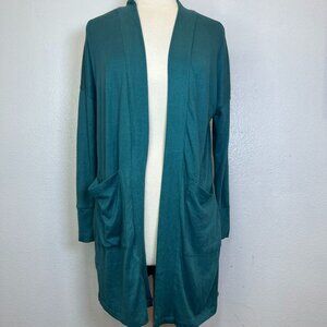 NMT Women's Member Mark Green Super Soft Long Cardigan Size S‎